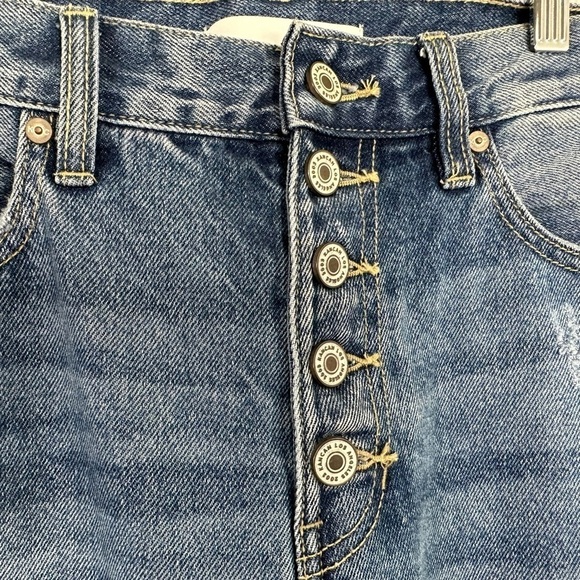 Kancan Womens Maddie Ultra High Rise 90s Boyfriend Jeans Size 26 Blue Distressed - Picture 5 of 9